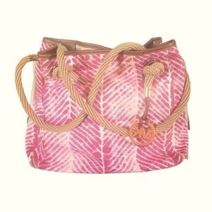 Michael Kors Marina Raspberry Tie Dyed Canvas Tote Handbag